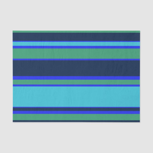 Papier Mousseline Bandes bleues et vertes (Recto)
