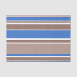 Papier Mousseline Bandes Brown et bleues