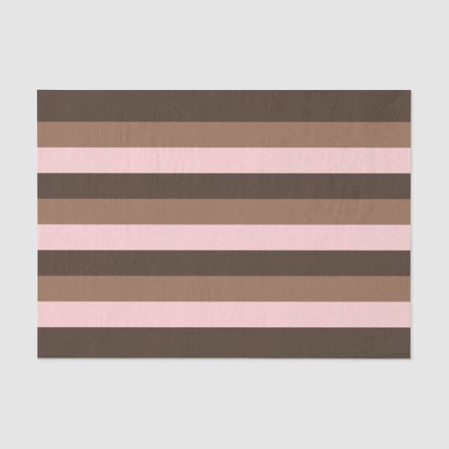 Papier Mousseline Bandes chocolat et rose (Recto)