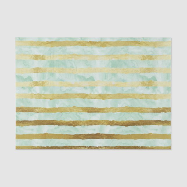 Papier Mousseline Bandes d'aquarelle de la menthe d'or (Recto)