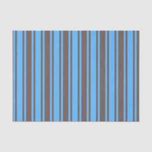 Papier Mousseline Bandes de bonbons Brown et bleues
