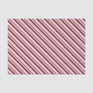 Papier Mousseline Bandes de bonbons, rose et chocolat