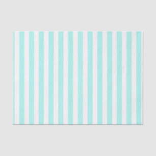 Papier Mousseline Bandes de bonbons turquoise et blanche