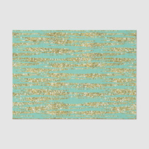 Papier Mousseline Bandes de Parties scintillant Mint Gold Faux