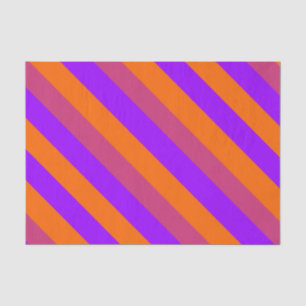 Papier Mousseline Bandes diagonales violettes, orange et roses