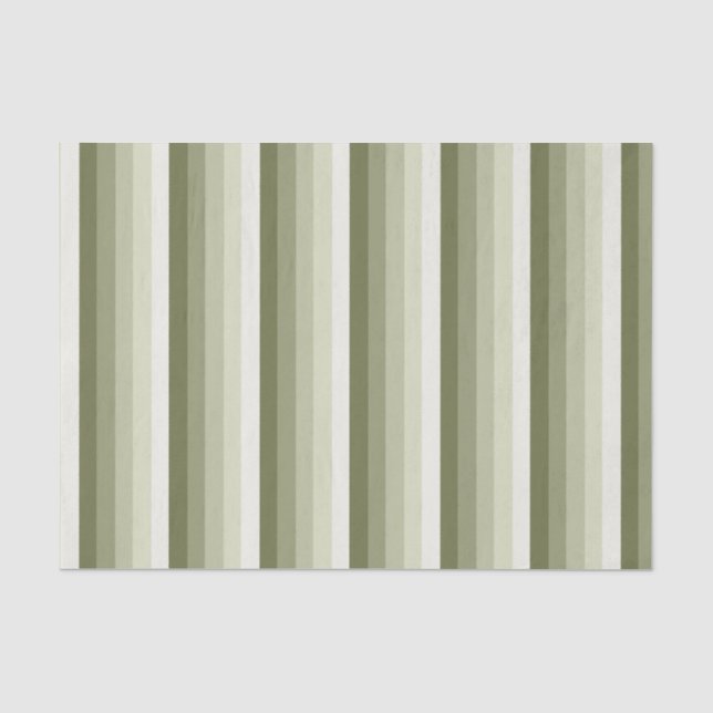 Papier Mousseline Bandes d'ombre vert olive (Recto)