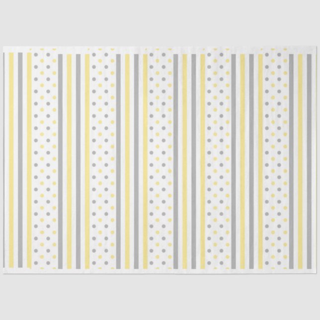 Papier Mousseline Bandes gris jaunes modernes (Recto)