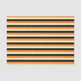 Papier Mousseline Bandes jaune pâle, noire et orange