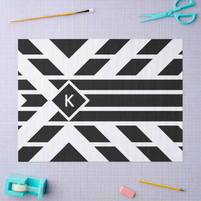Papier Mousseline Bandes Quadrilatérales Noires, Papier Tissu Monogr (Artisanat)