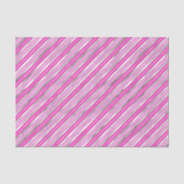 Papier Mousseline Bandes roses et argentées chaudes