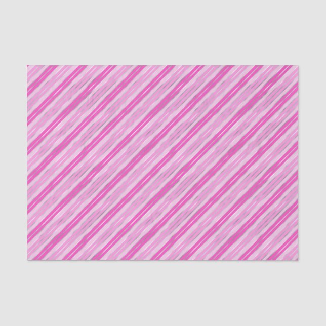 Papier Mousseline Bandes roses et argentées chaudes (Recto)