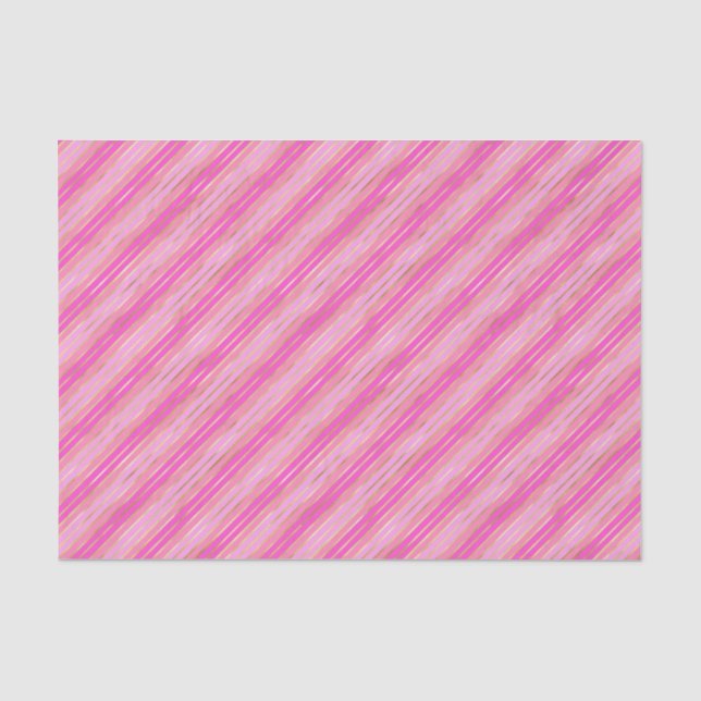 Papier Mousseline Bandes roses et or chaudes (Recto)