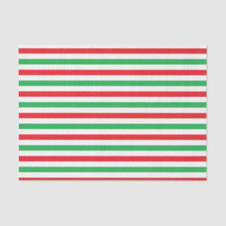 Papier Mousseline Bandes rouges, blanches et vertes
