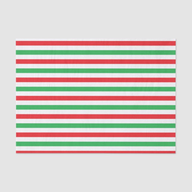 Papier Mousseline Bandes rouges, blanches et vertes (Recto)