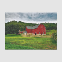 Papier Mousseline Bandes rouges du Wisconsin idyllique dans le champ