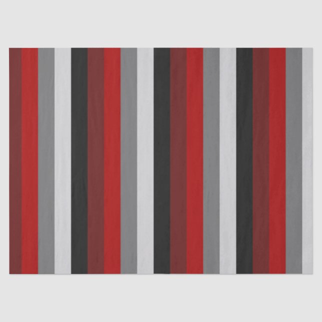 Papier Mousseline Bandes rouges et noires (Recto)