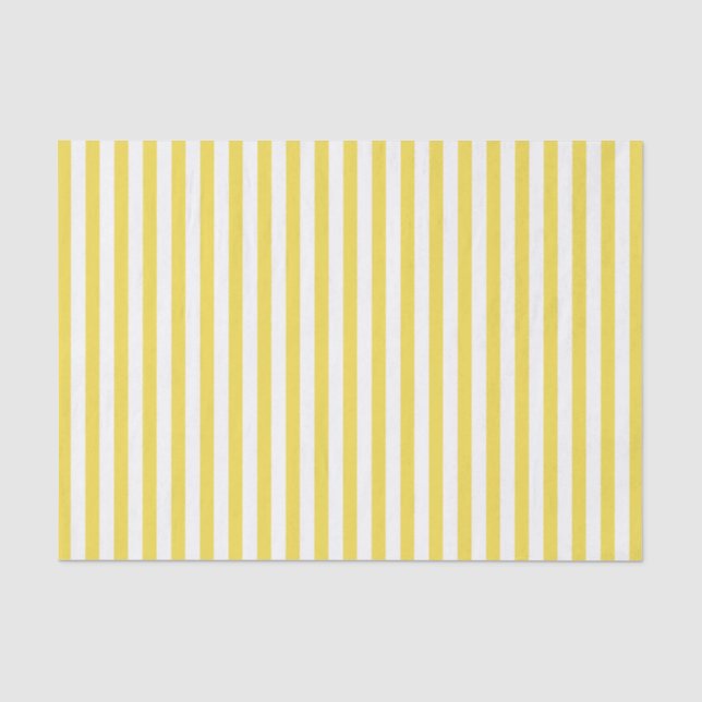 Papier Mousseline Bandes simples Motif jaune blanc géométrique (Recto)