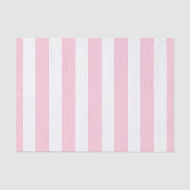 Papier Mousseline Bandes verticales roses et blanches Shabby Chic St (Recto)