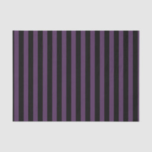 Papier Mousseline Bandes violettes foncées et noires