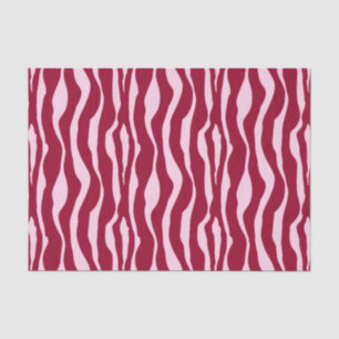 Papier Mousseline Bandes zébrées - Bourgogne et rose