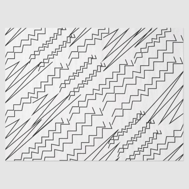 Papier Mousseline Bandes Zigzag noir et blanc (Recto)