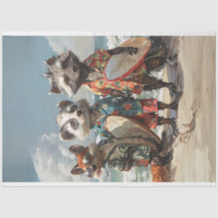 Papier Mousseline Bandits de plage Skunk, Raccoon, Fox Decoupage
