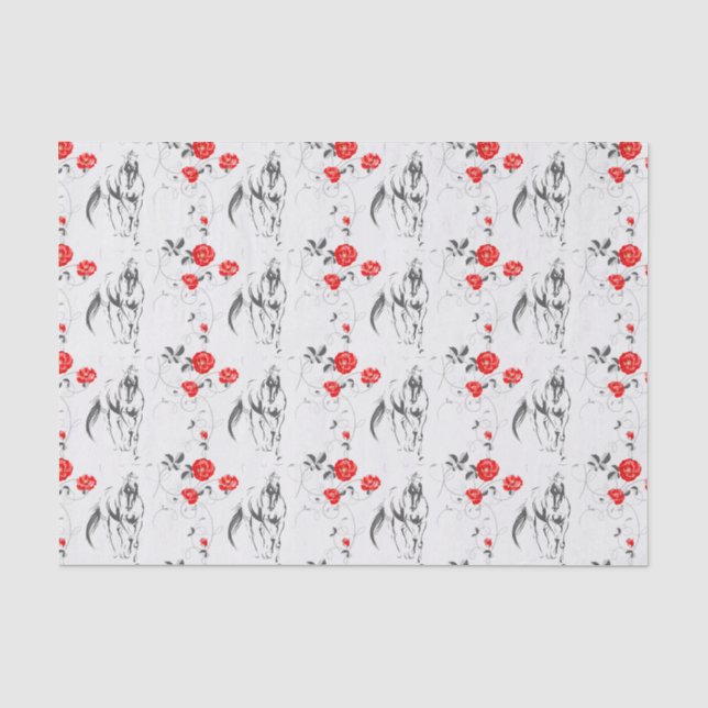 Papier Mousseline Baroque Cheval Tissu Papier (Recto)
