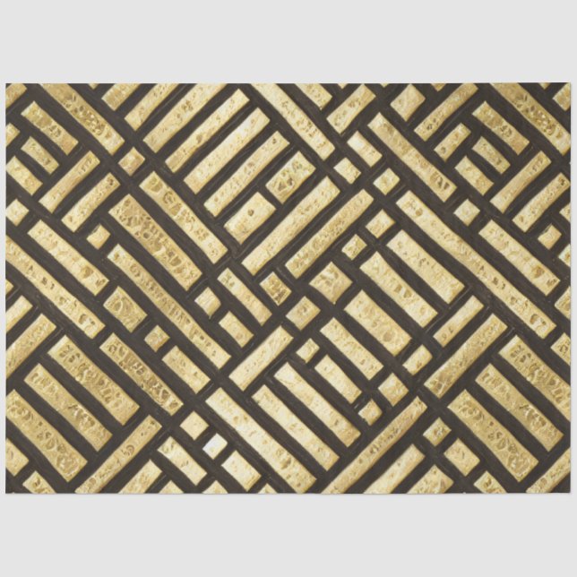 Papier Mousseline Bars royaux d'or Art déco (Recto)
