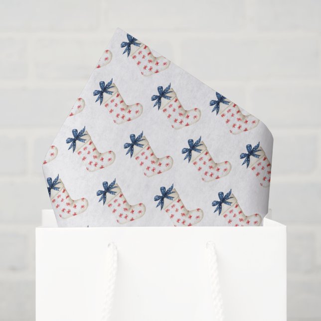 Papier Mousseline Bas de Noël Côtiers Avec Crabes (Sac cadeau)