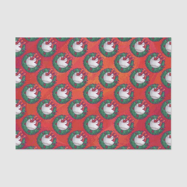 Papier Mousseline Baseball en couronne rouge (Recto)