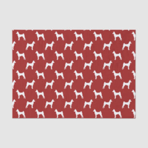 Papier Mousseline Basenji Silhouettes Motif Rouge