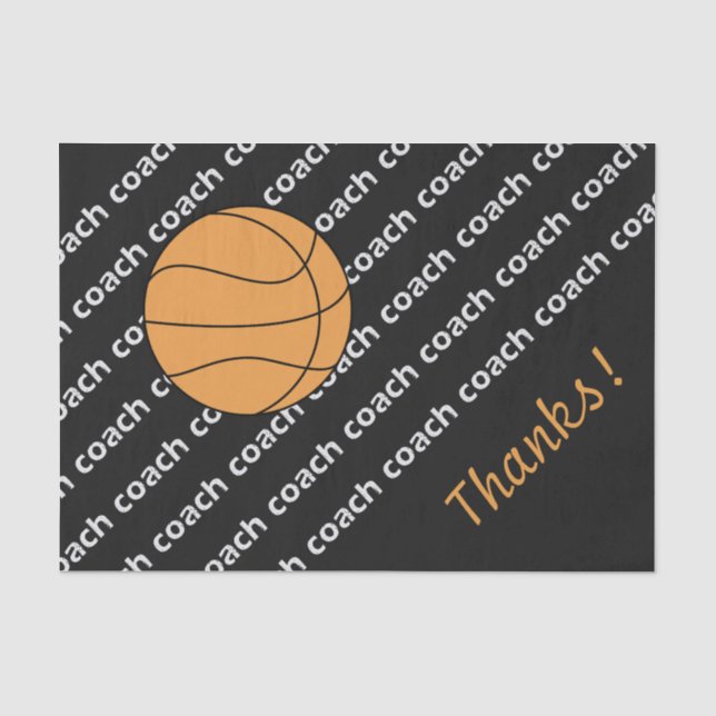 Papier Mousseline Basket-ball Coach Merci Tissue Papier (Recto)