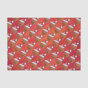 Papier Mousseline Basket-ball en Motif de Santa Hat