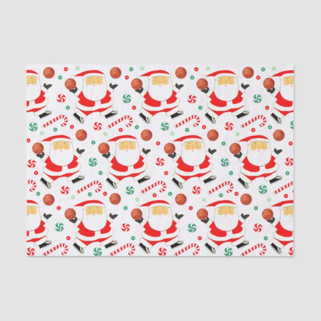Papier Mousseline Basket-ball Noël cadeau de vacances (Recto)