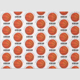 Papier Mousseline Basketball Sports Anniversaire fête Nom personnali