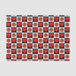 Papier Mousseline Basketballs & Coeurs Motif Fun Party