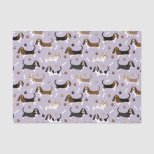 Papier Mousseline Basset Hound Chig Bones and Paks Tissue Paper