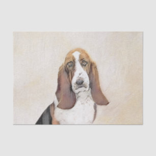 Papier Mousseline Basset Hound Peinture - Cute Original Chien Art