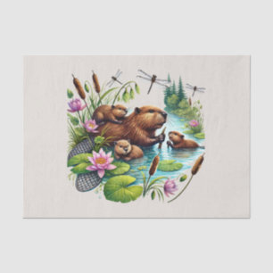 Papier Mousseline Bassin de bois mignon