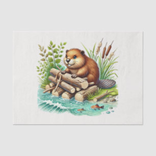 Papier Mousseline Bassin de bois mignon