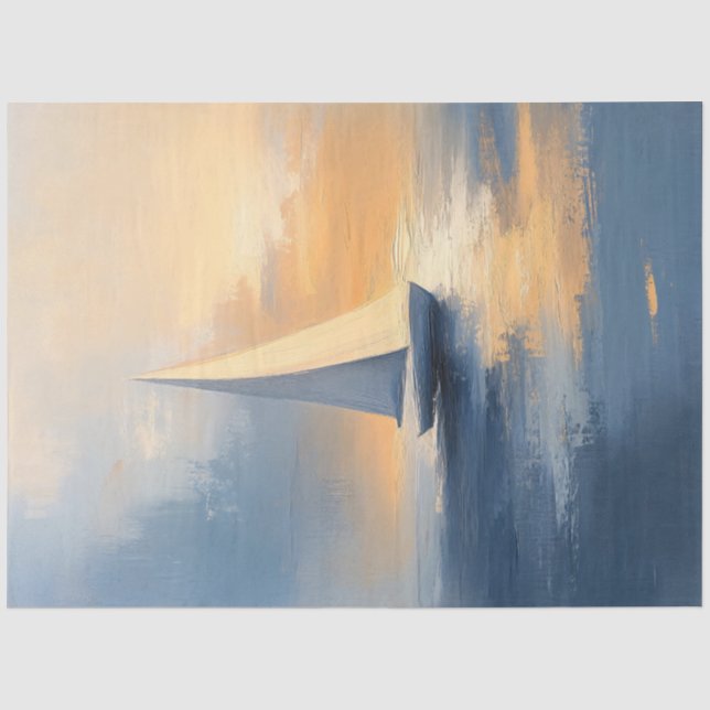 Papier Mousseline Bateau à voile au coucher du soleil (Recto)