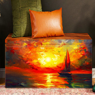 Papier Mousseline Bateau à voile au coucher du soleil