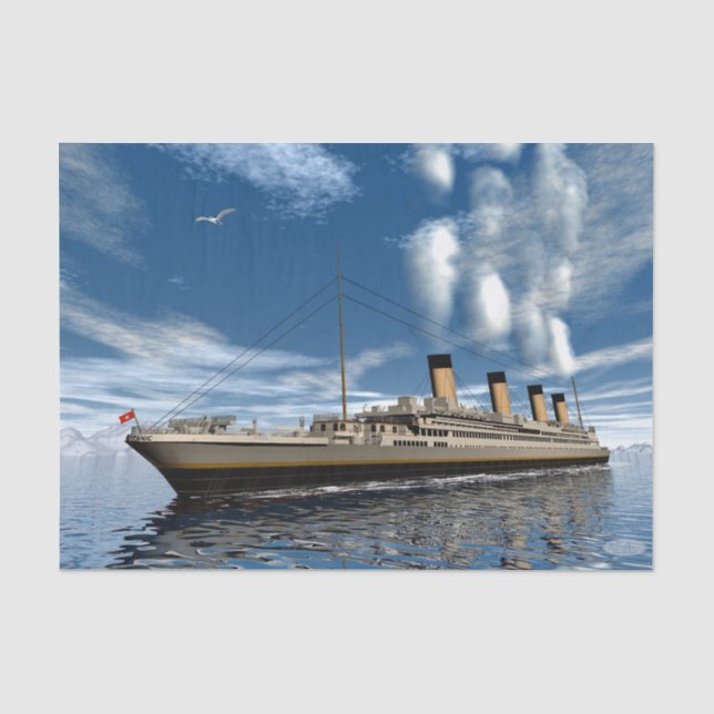Papier Mousseline Bateau titanique - 3D rendent (Recto)