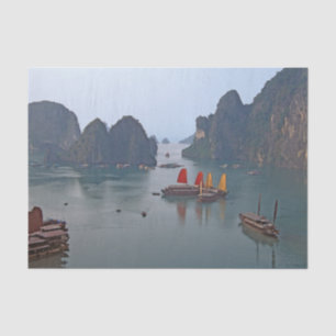 Papier Mousseline Bateaux à voile à Ha Long Bay - Vietnam, Asie