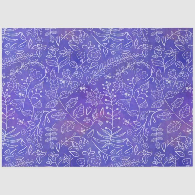 Papier Mousseline Batik Style Boho Botanical Lovely (Recto)