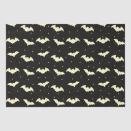 Papier Mousseline Bats noirs et dorés Halloween noir