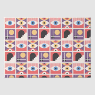 Papier Mousseline Bauhaus Mid-Century Moderne coloré