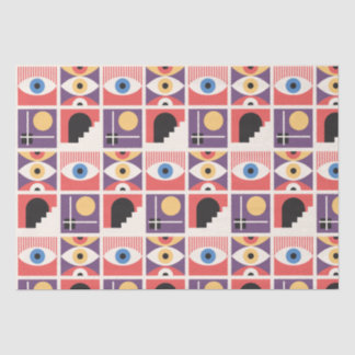 Papier Mousseline Bauhaus Mid-Century Moderne coloré