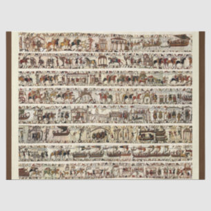Papier Mousseline BAYEUX TAPESTRY 1066 Bataille d'Hastings