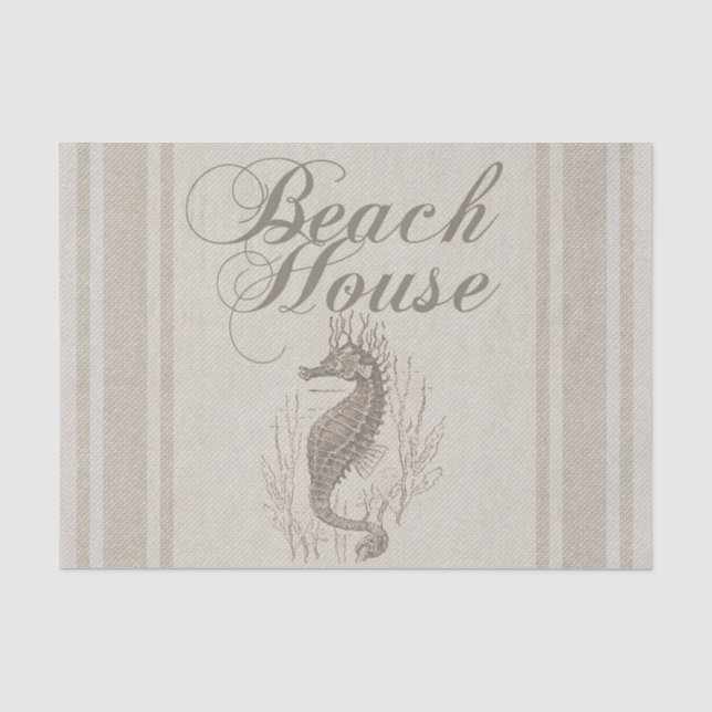 Papier Mousseline Beach House Seahorse Seashore (Recto)
